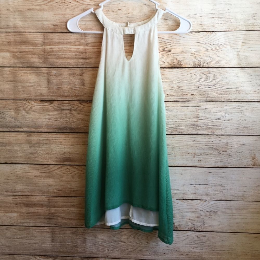 HAYDEN LA CREAM AND GREEN MINI DRESS